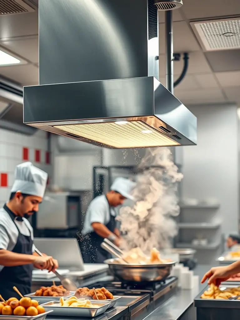A chicken restaurant with a well-maintained electrostatic precipitator system, ensuring consistent and reliable performance in removing smoke and grease, contributing to the restaurant's operational stability and reputation.